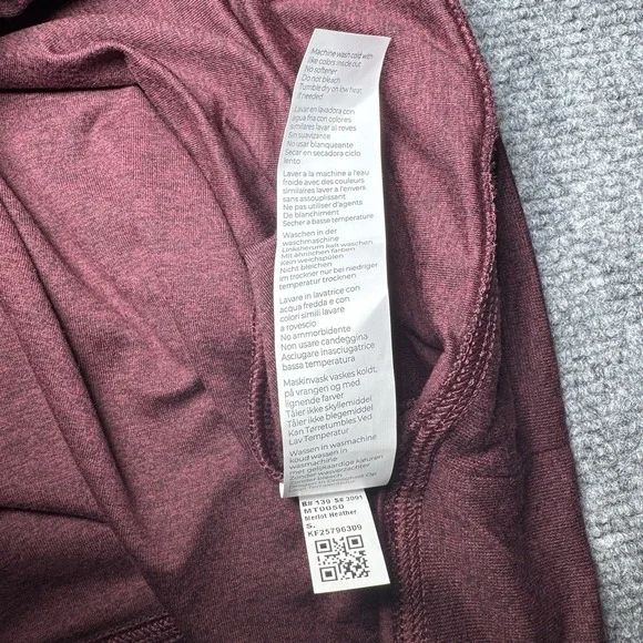 Fabletics The Cloud Jersey Hoodie Pullover Heather Burgundy Merlot Sz S NWT - Picture 9 of 12